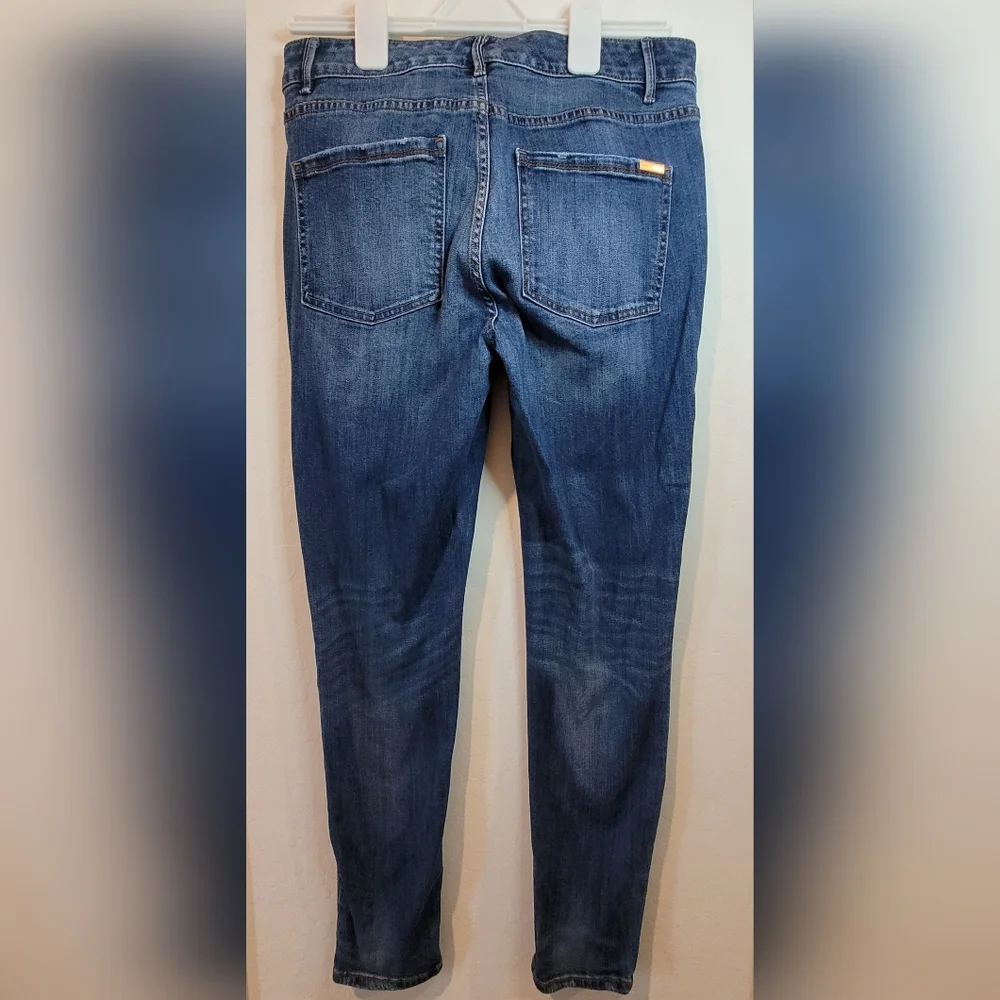 White House Black Market Blue Straight Leg Jeans with Vintage Fade
